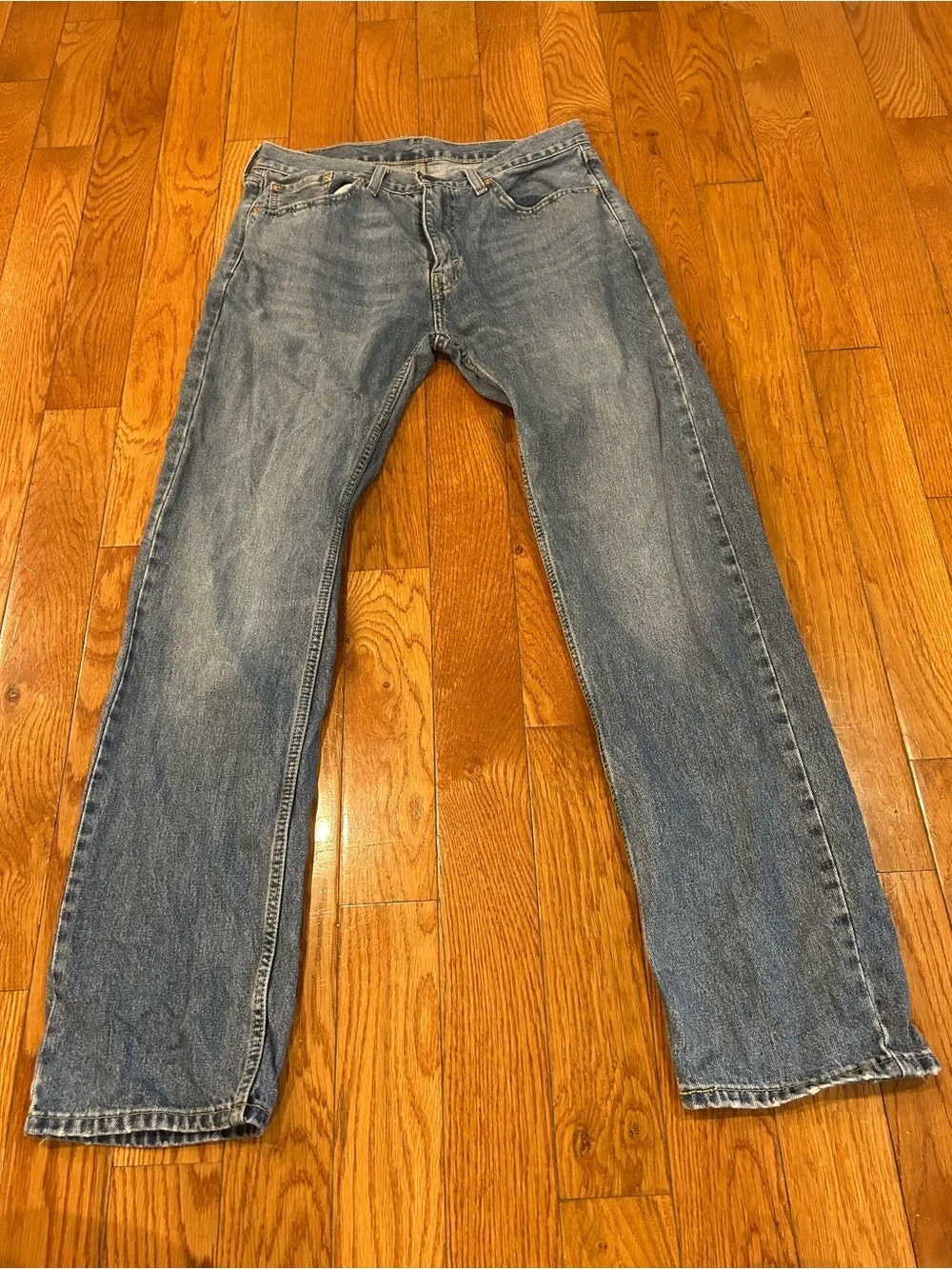 Men's Levi's 505 Regular Fit Jeans Blue Denim Size 33x32 Straight Leg Classic
